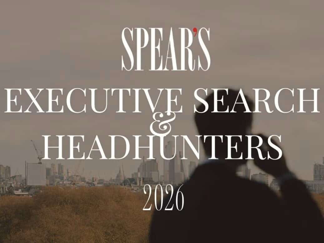 SPEAR'S logo with city skyline background for executive recruitment.